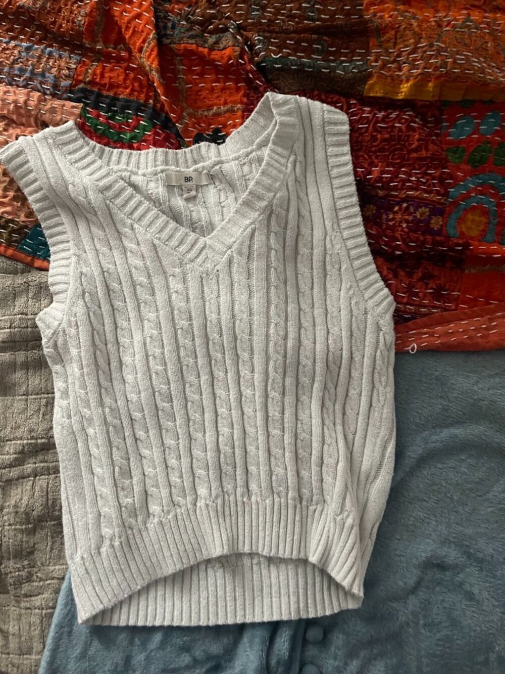 BP. | White Knit V Cut Sweater Vest